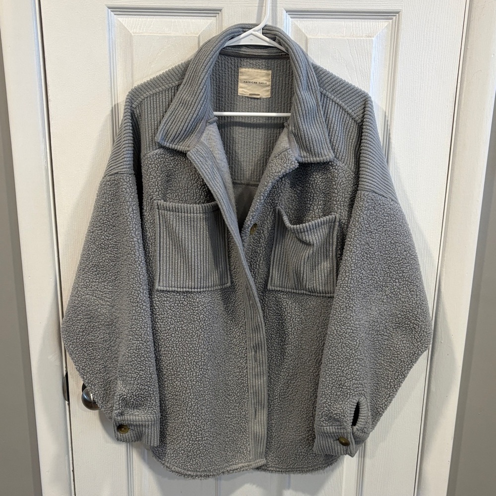 American Eagle Outfitters Gray Shacket Size Large